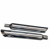 t 95-16 Harley Davidson Reverse Angle Slip On Muffler Chrome Exhaust 2.5 Baffle Jones Exhaust