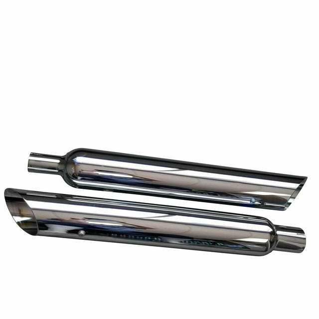 t 95-16 Harley Davidson Reverse Angle Slip On Muffler Chrome Exhaust 2.5 Baffle Jones Exhaust