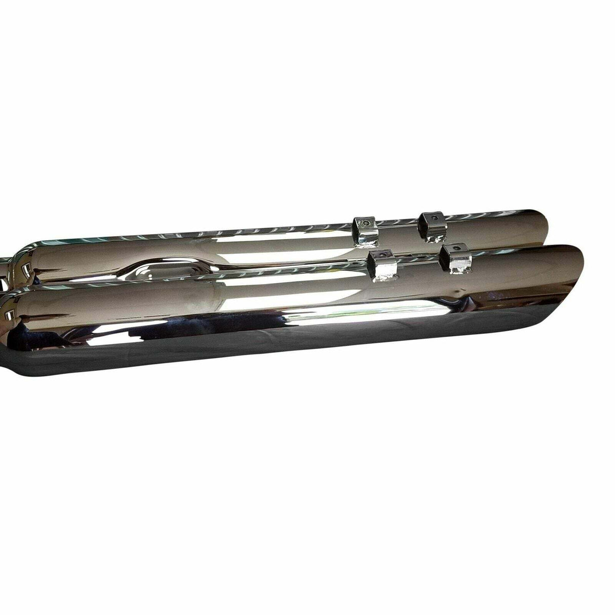 t 95-16 Harley Davidson Reverse Angle Slip On Muffler Chrome Exhaust 2.5 Baffle Jones Exhaust