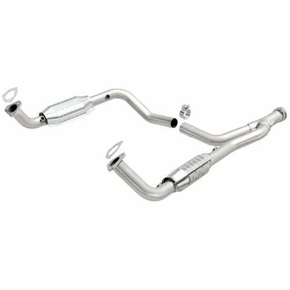MagnaFlow direct-fit catalytic converter fits 1996-2002 Land Rover Range Rover HSE 4.6L and 1996-2000 Land Rover Range Rover 4.0L stainless steel Federal EPA compliant OBDII 93694