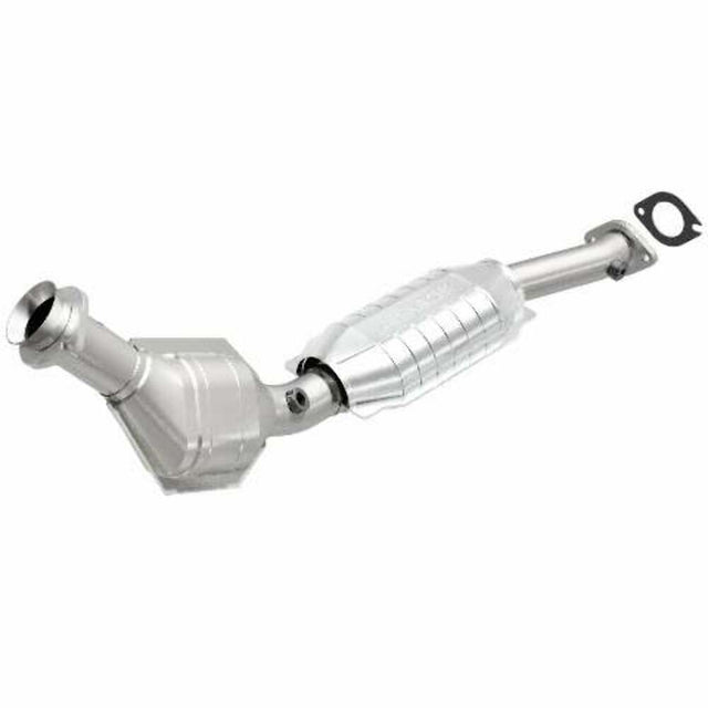 MagnaFlow direct-fit catalytic converter fits 1996-2002 Mercury Grand Marquis, Lincoln Town Car, and additional vehicles and 1996-2000 Crown Vic 4.6L 50 S 4.6L stainless steel CARB