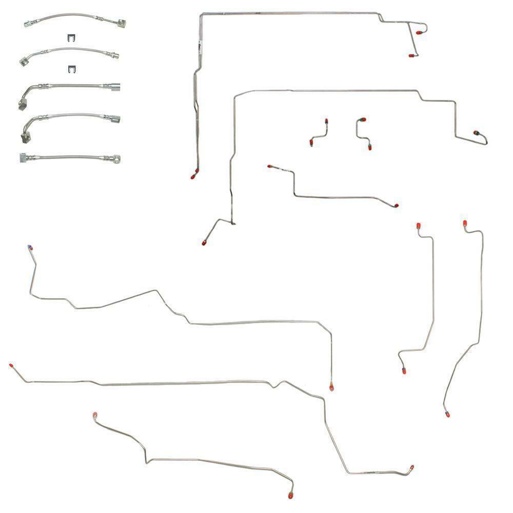 t 96-98 Ford Mustang GT Brake Line & Hose Kit w/ ABS BLH15 Fine Lines