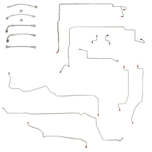 t 96-98 Ford Mustang GT Brake Line & Hose Kit w/ ABS BLH15 Fine Lines