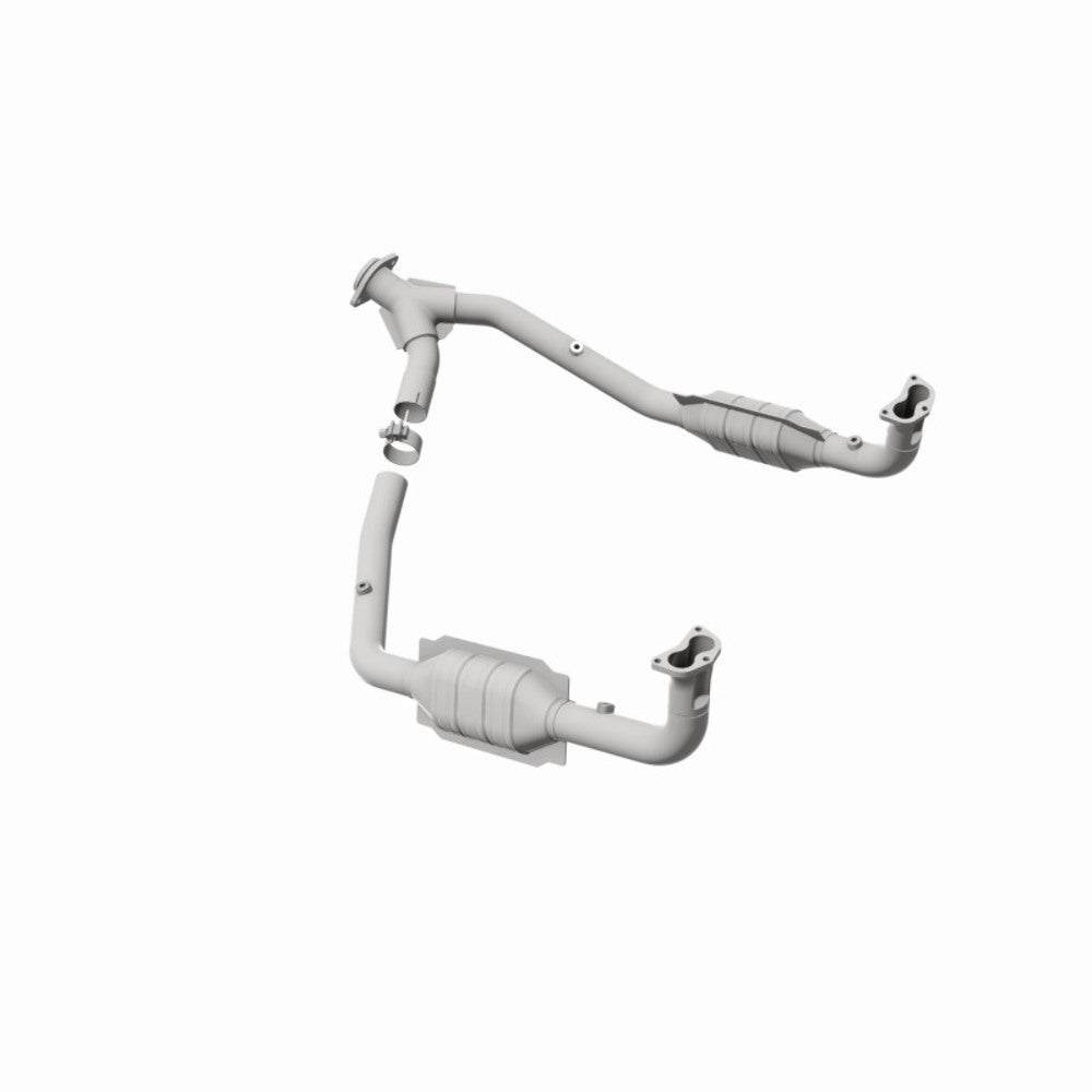 MagnaFlow direct-fit catalytic converter fits 1996-1998 Land Rover Discovery and 1997 Land Rover Defender 90. Hardware is included to eliminate the hassle of working with corroded 