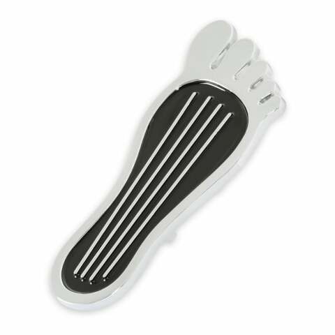 Mr. Gasket foot print gas pedal pad aluminum chrome and painted black trim 9645