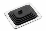 Mr. Gasket shifter boot small 3 1/2 inch X 4 1/2 inch chrome black rubber 9648