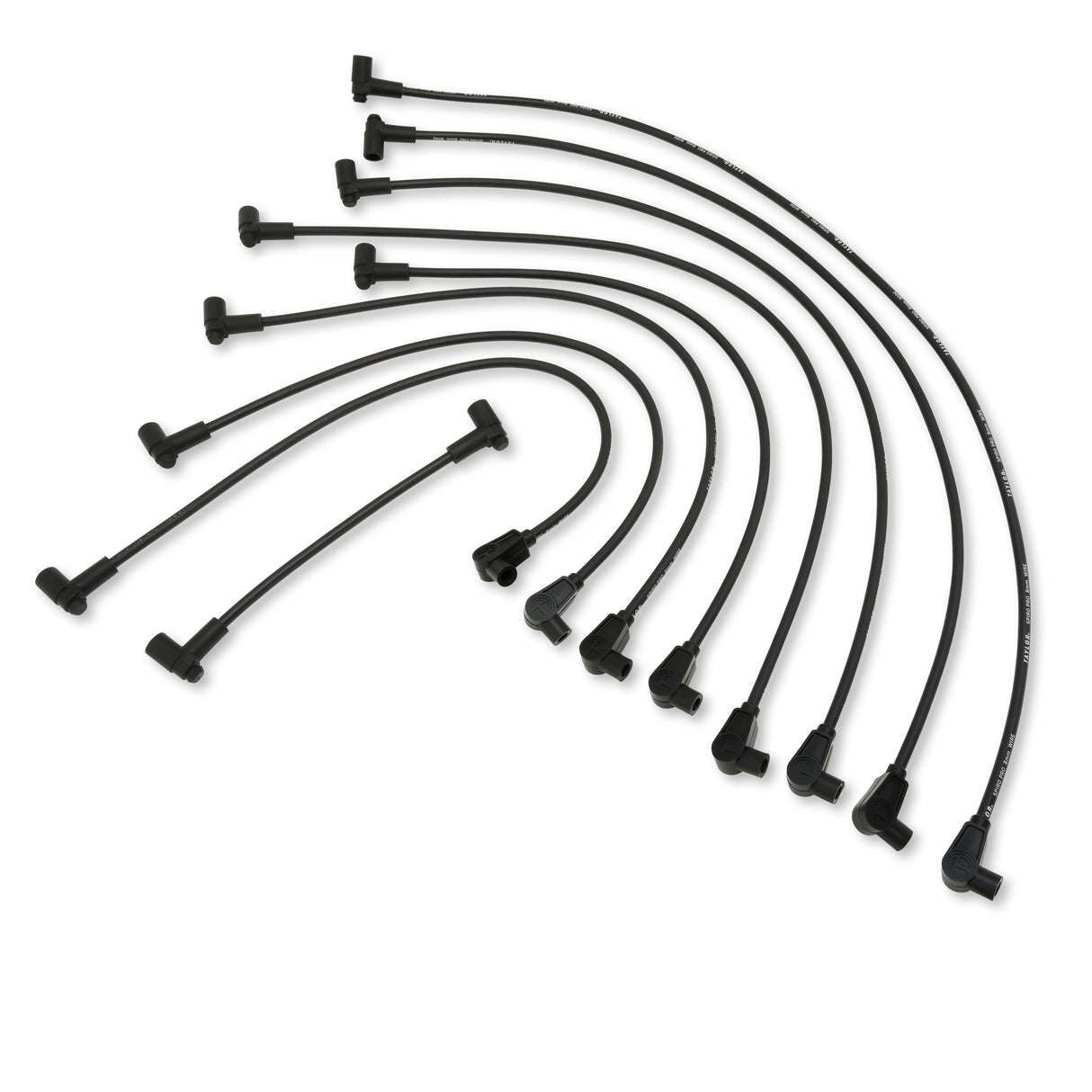 Spark Plug Wire Set Universal 8mm Silicone Spiro Pro 350 ohm/ft Black 74005