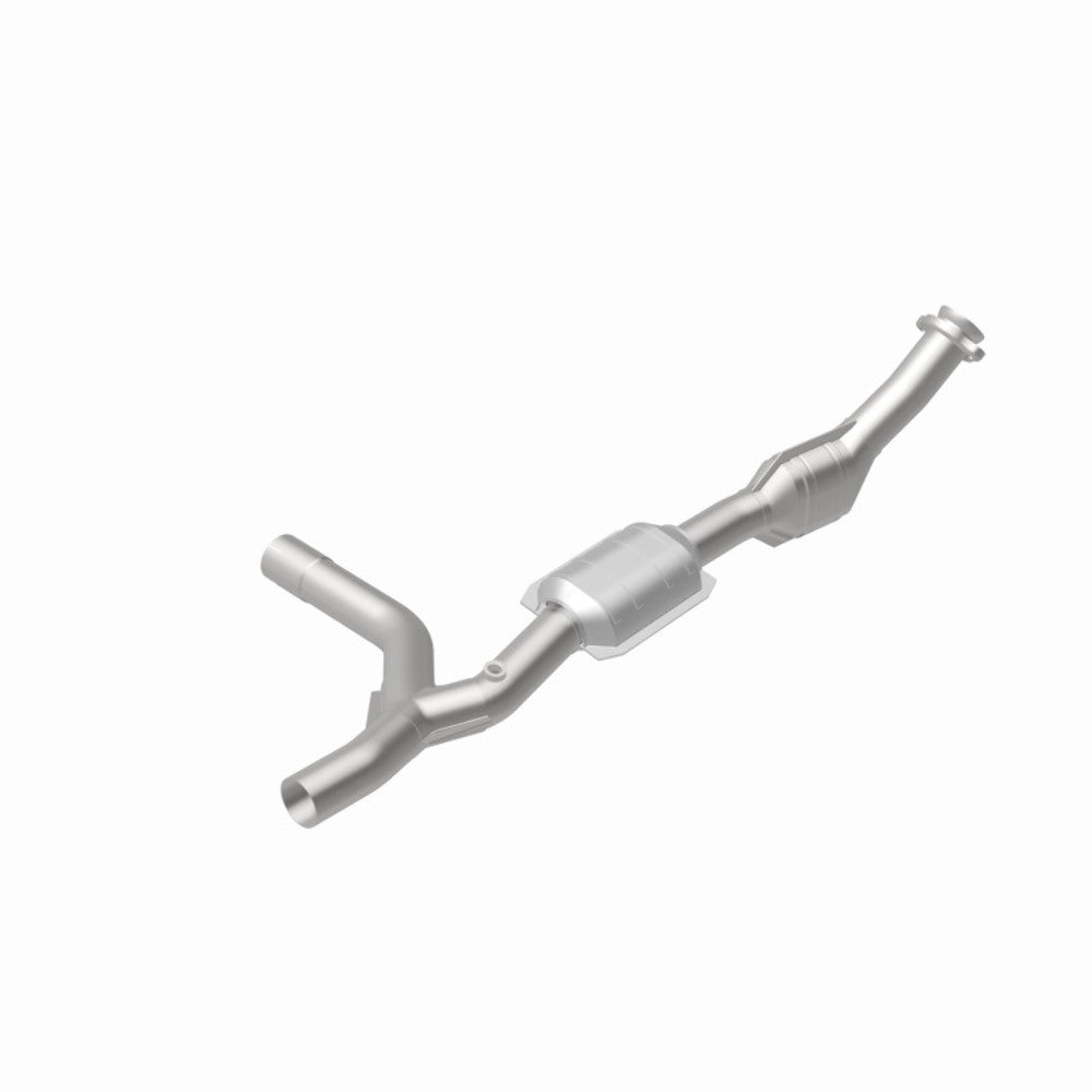 MagnaFlow direct-fit catalytic converter fits 1997-1998 E150/E250 4.2L passenger side 4.2L passenger side stainless steel Federal EPA compliant OBDII 93322