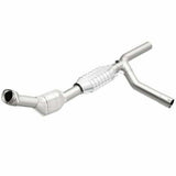 MagnaFlow direct-fit catalytic converter fits 1997-1999 Ford E-150 Econoline 4.6L and 1997-1999 Ford E-150 Econoline Club Wagon 4.6L passenger side stainless steel Federal EPA comp