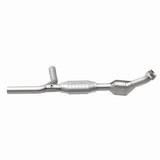MagnaFlow direct-fit catalytic converter fits 1997-1999 Ford E-150 Econoline 4.6L and 1997-1999 Ford E-150 Econoline Club Wagon 4.6L passenger side stainless steel Federal EPA comp
