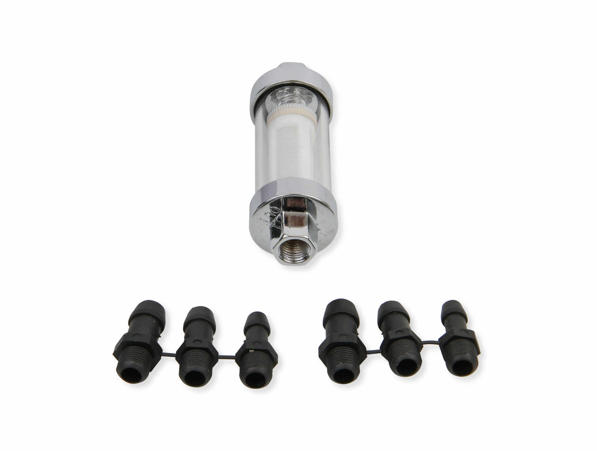 Mr. Gasket clearview fuel filter carburetor chrome 9706