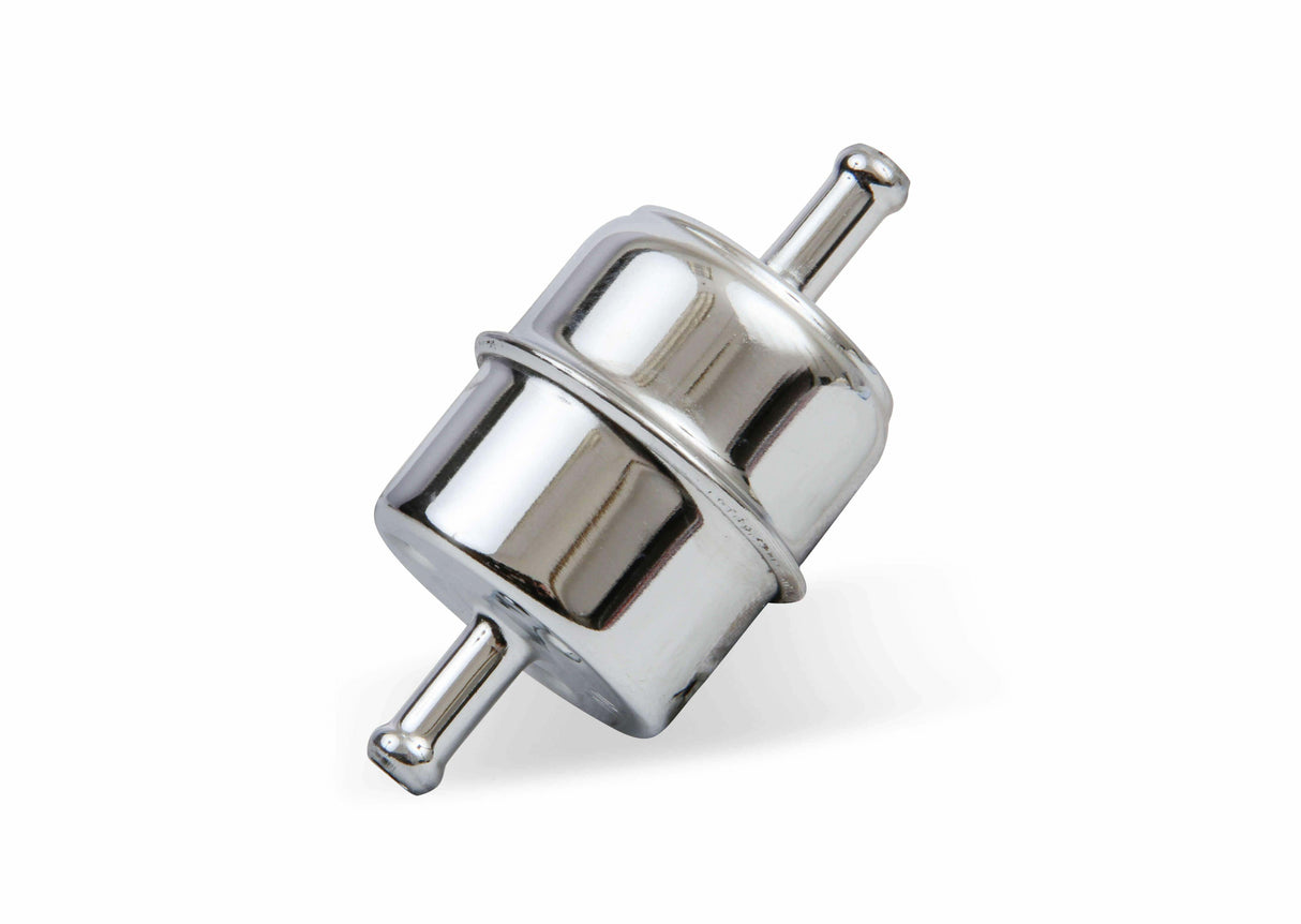 Mr. Gasket chrome fuel filter fits 5/16 inch hose polished steel 9745