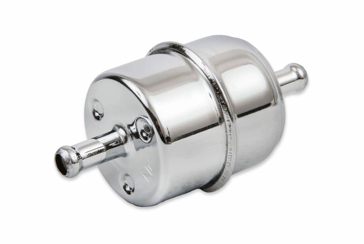 Mr. Gasket chrome fuel filter fits 5/16 inch hose polished steel 9745