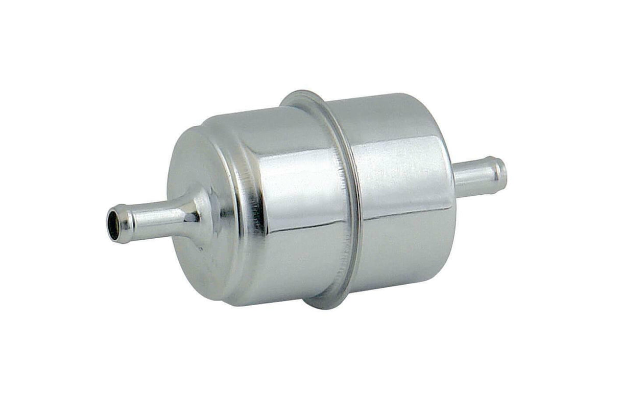 Mr. Gasket chrome fuel filter fits 5/16 inch hose polished steel 9745