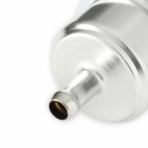 Mr. Gasket chrome fuel filter fits 3/8 inch hose polished steel 9746