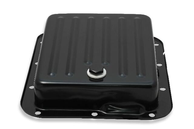 Mr. Gasket transmission oil pan black steel 9755BMRG Ford aluminum 2493
