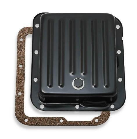 Mr. Gasket transmission oil pan black steel 9755BMRG Ford aluminum 2493