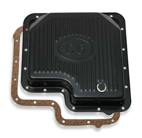 Mr. Gasket transmission oil pan black steel 9756BMRG Ford aluminum 2493