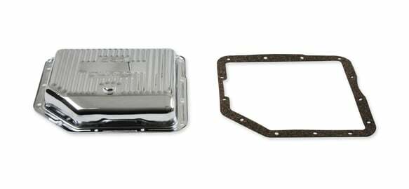 Mr. Gasket transmission oil pan chrome Chevy aluminum steel 9761
