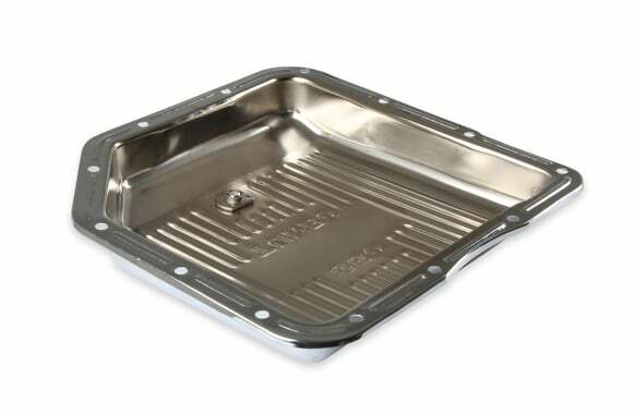 Mr. Gasket transmission oil pan chrome Chevy aluminum steel 9761