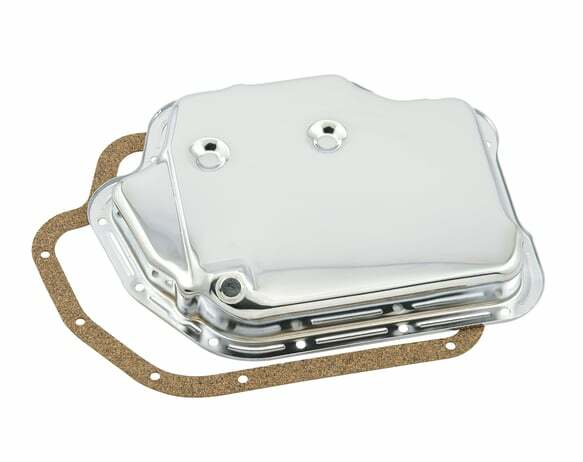 Mr. Gasket transmission oil pan chrome Chevy aluminum steel 9762