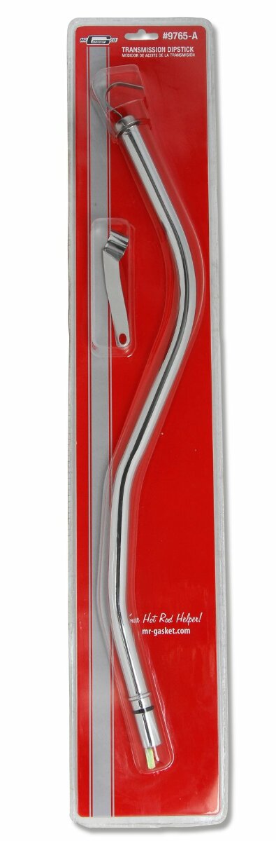 Mr. Gasket transmission dipstick and tube chrome A Chevy steel 9765