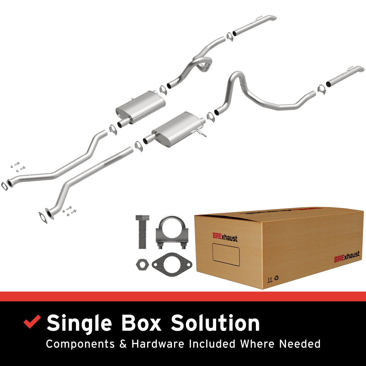 2003-2011 Ford Crown Victoria Direct-Fit Replacement Exhaust System 106-0618 aluminized steel