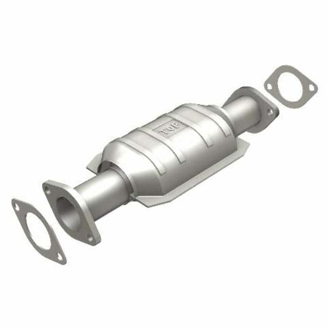 MagnaFlow direct-fit catalytic converter for 1998-2000 Nissan Frontier 2.4 inch inlet/outlet stainless steel Federal EPA compliant OBDII 93445