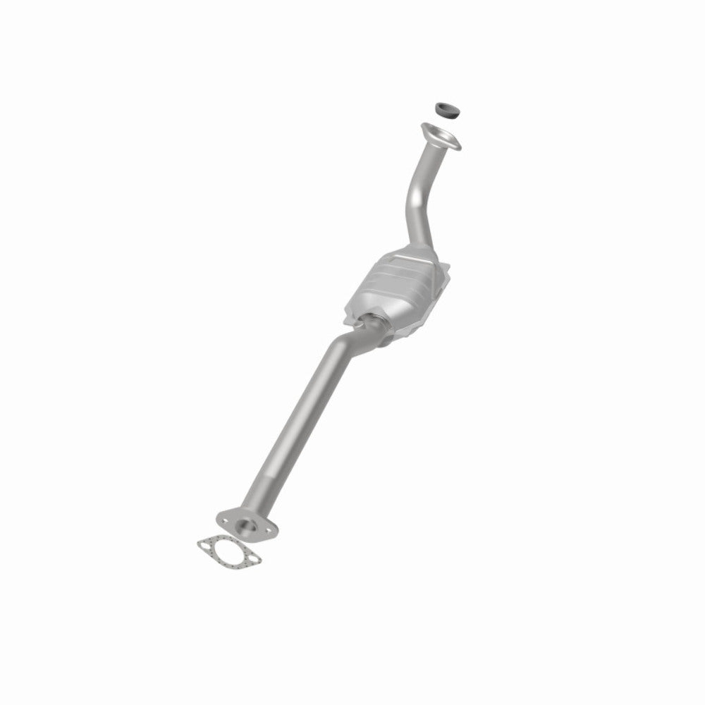 MagnaFlow direct-fit catalytic converter fits 1998-2001 Chevrolet Geo Metro and 1995-2001 Suzuki Swift, this and 1998-2001 Geo Metro/Swift 1.3 rr OE 1.3 inch inlet/outlet stainless