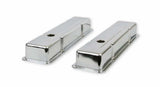 Mr. Gasket chrome valve covers dual cap holes fits 1960 1986 chevrolet small block 262 400 Chevy steel 9800