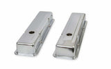 Mr. Gasket chrome valve covers dual cap holes fits 1960 1986 chevrolet small block 262 400 Chevy steel 9800