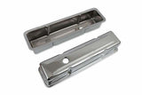 Mr. Gasket chrome tall style valve covers without baffle SBC Chevy steel 9801