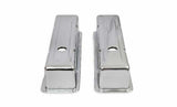 Mr. Gasket chrome tall style valve covers without baffle SBC Chevy steel 9801