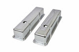 Mr. Gasket chrome tall style valve covers without baffle SBC Chevy steel 9801