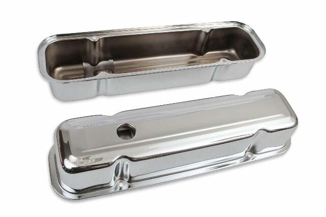 Mr. Gasket chrome tall style valve covers steel 9805
