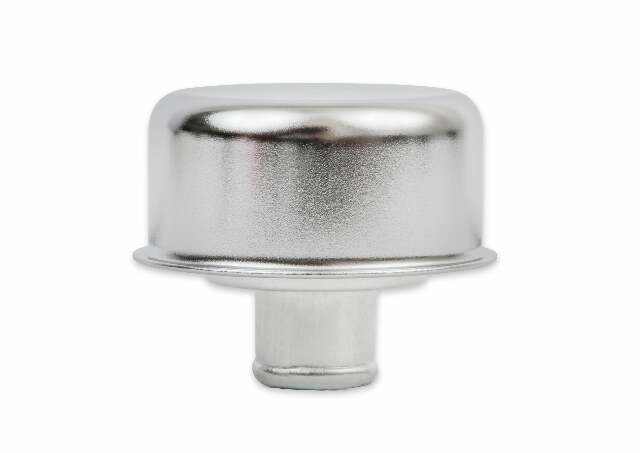Mr. Gasket breather/oil filler cap push in valve cover breather fits SBC Chevy chrome polished steel 9810