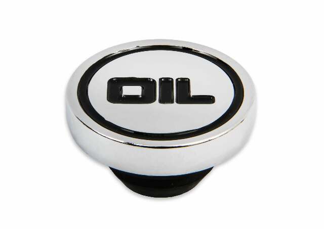 Mr. Gasket oil filler cap plug 22 inch diameter chrome steel 9815