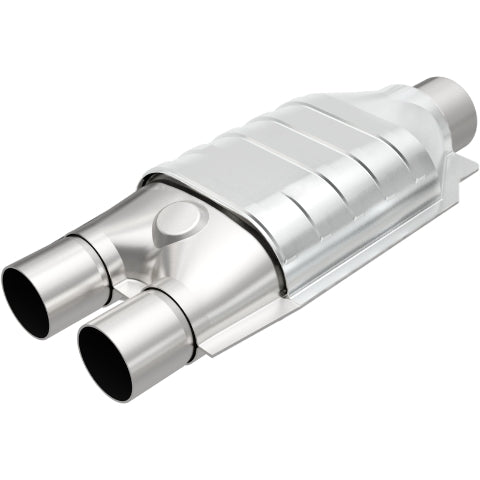 MagnaFlow universal catalytic converter 2.5 inch inlet/outlet stainless steel Federal EPA compliant OBDII 99007h