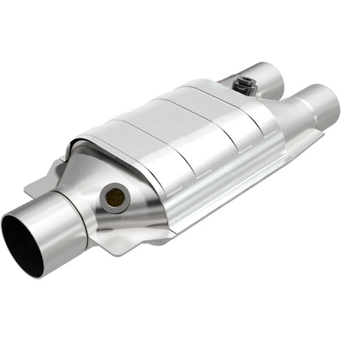 MagnaFlow universal catalytic converter 2.5 inch inlet/outlet stainless steel Federal EPA compliant OBDII 99067h