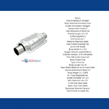 MagnaFlow universal catalytic converter 2.5 inch inlet/outlet stainless steel Federal EPA compliant OBDII 99106h