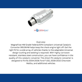 MagnaFlow universal catalytic converter 2.5 inch inlet/outlet stainless steel Federal EPA compliant OBDII 99106h