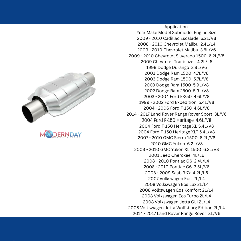 MagnaFlow universal catalytic converter 2.5 inch inlet/outlet stainless steel Federal EPA compliant OBDII 99106h