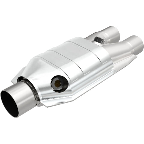 MagnaFlow universal catalytic converter 2.5 inch inlet/outlet stainless steel Federal EPA compliant OBDII 99667h