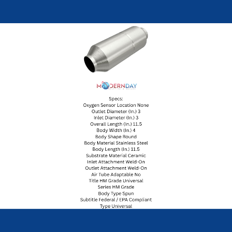 MagnaFlow universal catalytic converter 3 inch inlet/outlet stainless steel Federal EPA compliant OBDII 99759h