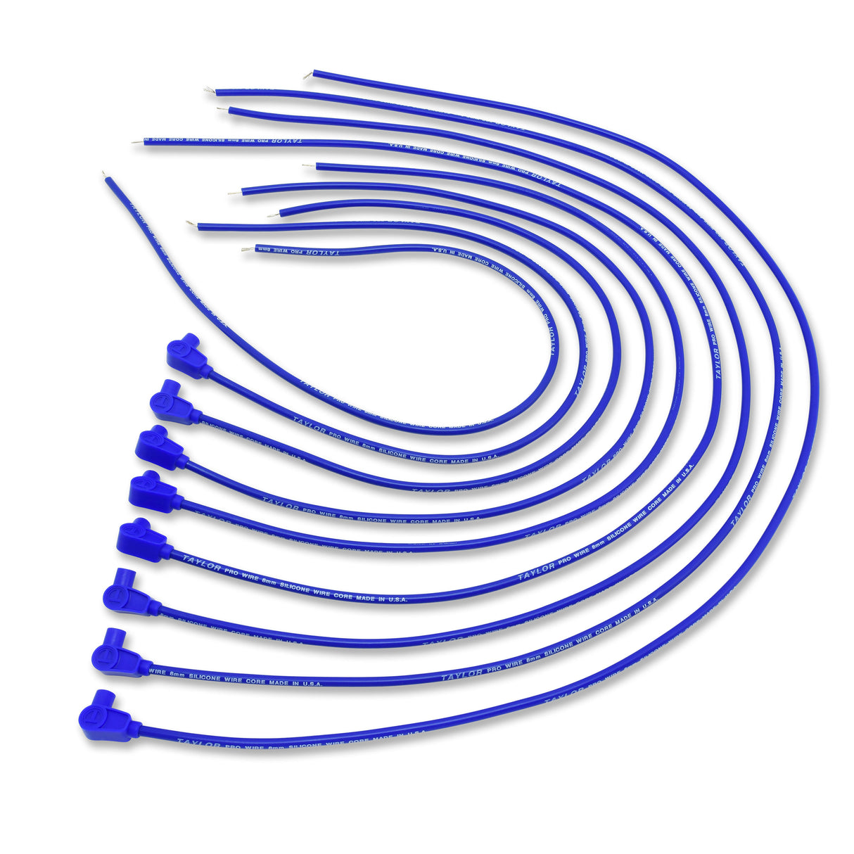 Spark Plug Wire Set Universal 8mm Silicone 90? 0 ohm/ft Prowire Solid Blue 70650