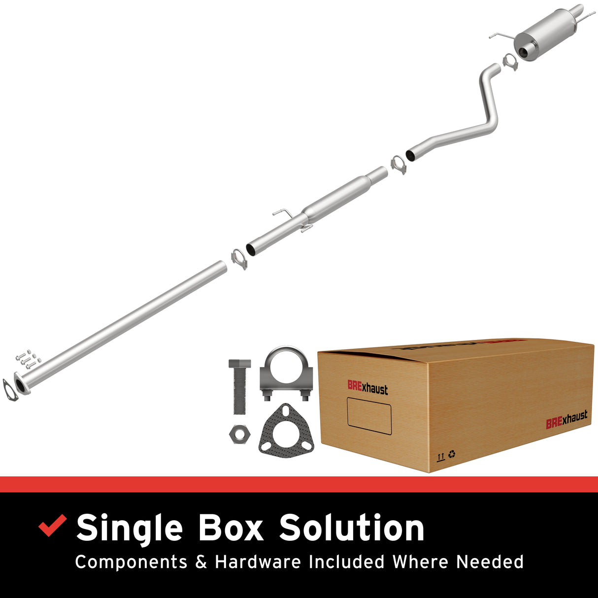 Fits 2009-2014 Honda Ridgeline 3.5L Direct-Fit Replacement Exhaust System aluminized steel