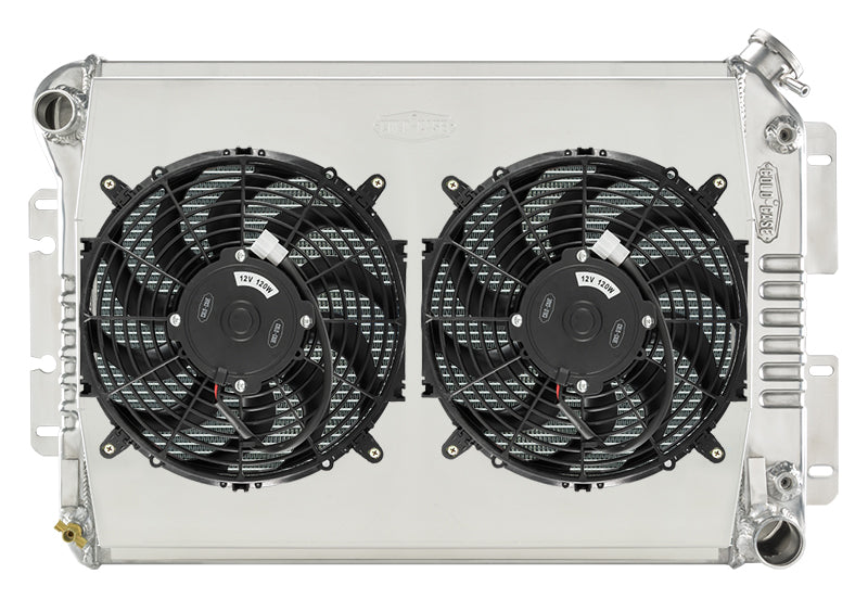 Dual 12 Inch Fan Kit Auto Transmission For 67-69 Camaro/Firebird 2 row aluminum polished
