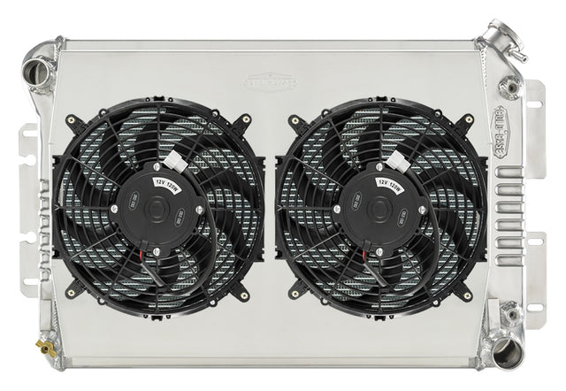 Dual 12 Inch Fan Kit Auto Transmission For 67-69 Camaro/Firebird 2 row aluminum polished