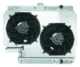 Impala Radiator 61-65 Impala 500 Box Aluminum Performance Radiator & Dual 12 Inch row aluminum polished