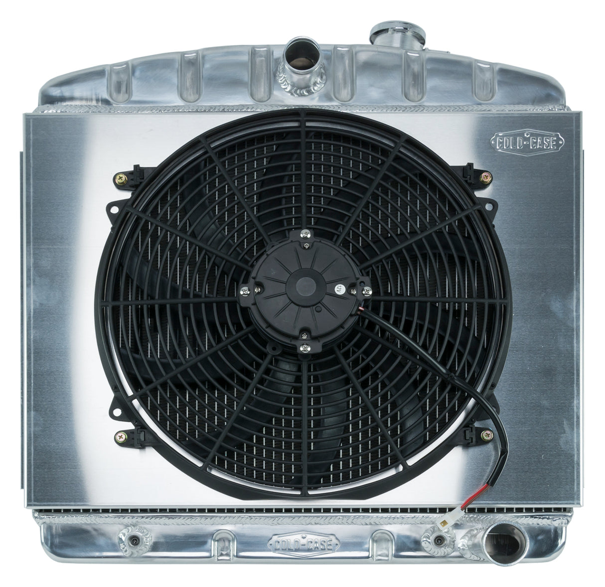 55-56 Tri-5 Chevy Aluminum Radiator And 16 Inch Fan Kit 6 Cyl (Front Mount)